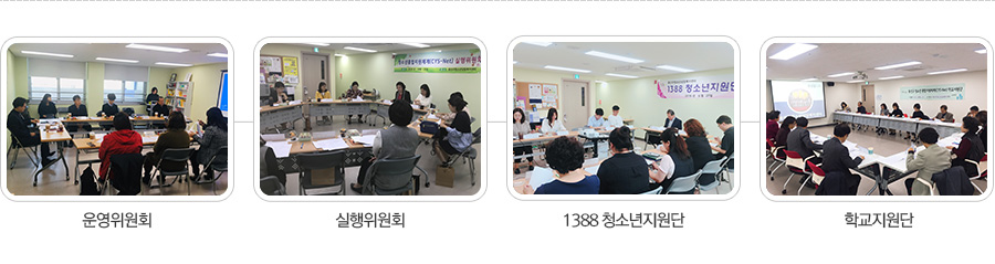 네트워크조직 활동사진(운영위원회, 실행위원회, 1388청소년지원단, 학교지원단)
